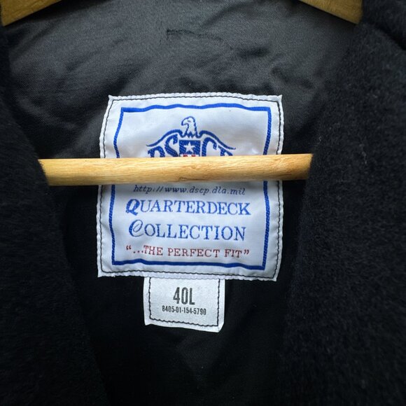 USN DSCP Quarterdeck Wool Overcoat Peacoat Mens‎ 40L Black Double Breasted - Picture 9 of 14
